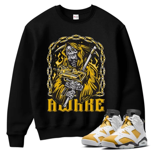 TeeVivo Sweatshirt Match Air Jordan 6 Retro Yellow Ochre Awake – Air Jordan 6 Sweatshirt, AJ6 Sweatshirt