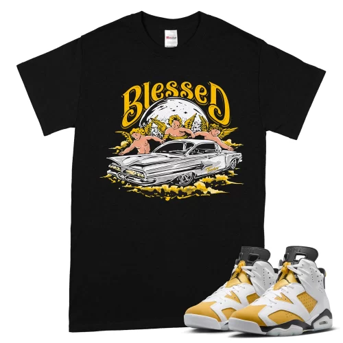 TeeVivo T-Shirt Match Air Jordan 6 Retro Yellow Ochre Blessed – Air Jordan 6 Shirt, AJ6 Shirt