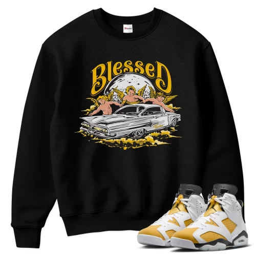 TeeVivo Sweatshirt Match Air Jordan 6 Retro Yellow Ochre Blessed – Air Jordan 6 Sweatshirt, AJ6 Sweatshirt