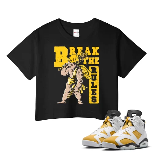 TeeVivo Crop Top Match Air Jordan 6 Retro Yellow Ochre Break the rules – Air Jordan 6 Crop Top, AJ6 Crop Top