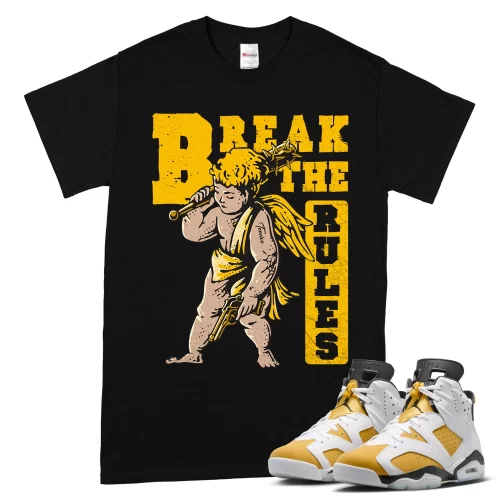 TeeVivo T-Shirt Match Air Jordan 6 Retro Yellow Ochre Break the rules – Air Jordan 6 Shirt, AJ6 Shirt