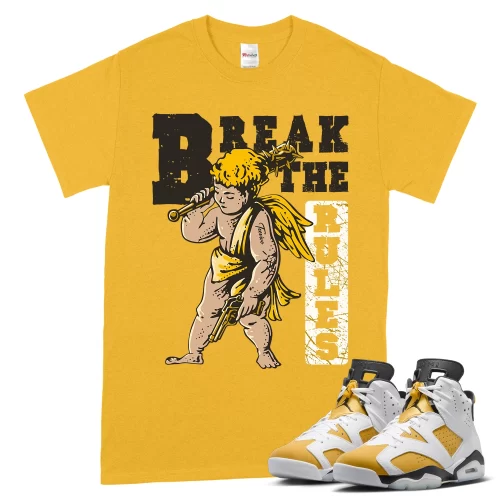 TeeVivo T-Shirt Match Air Jordan 6 Retro Yellow Ochre Break the rules – Air Jordan 6 Shirt, AJ6 Shirt