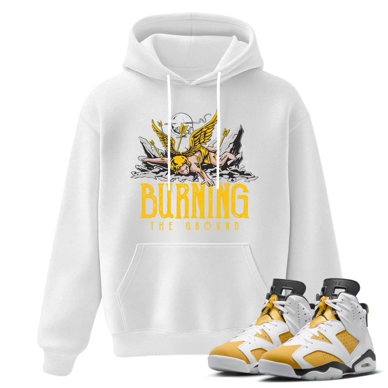 TeeVivo Hoodie Match Air Jordan 6 Retro Yellow Ochre Burning the ground – Air Jordan 6 Hoodie, AJ6 Hoodie