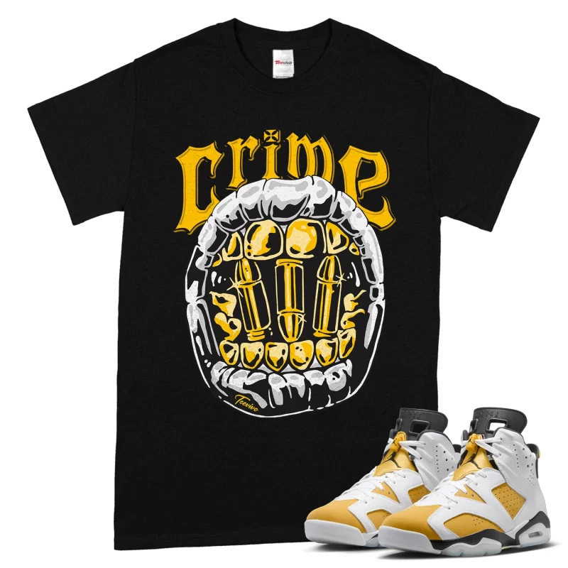 TeeVivo T-Shirt Match Air Jordan 6 Retro Yellow Ochre Crime – Air Jordan 6 Shirt, AJ6 Shirt