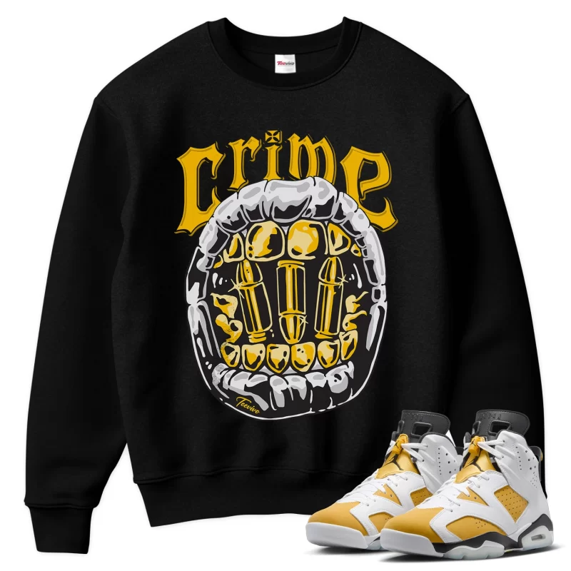 TeeVivo Sweatshirt Match Air Jordan 6 Retro Yellow Ochre Crime – Air Jordan 6 Sweatshirt, AJ6 Sweatshirt