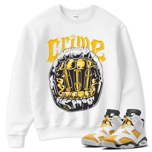 TeeVivo Sweatshirt Match Air Jordan 6 Retro Yellow Ochre Crime – Air Jordan 6 Sweatshirt, AJ6 Sweatshirt