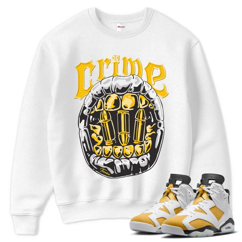 TeeVivo Sweatshirt Match Air Jordan 6 Retro Yellow Ochre Crime – Air Jordan 6 Sweatshirt, AJ6 Sweatshirt