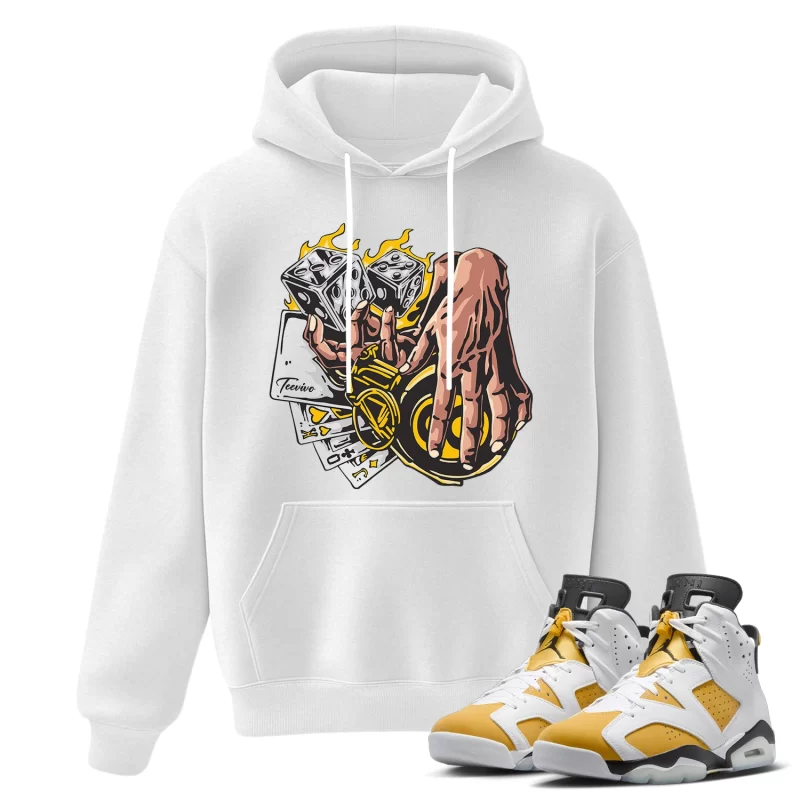 TeeVivo Hoodie Match Air Jordan 6 Retro Yellow Ochre Gambling – Air Jordan 6 Hoodie, AJ6 Hoodie