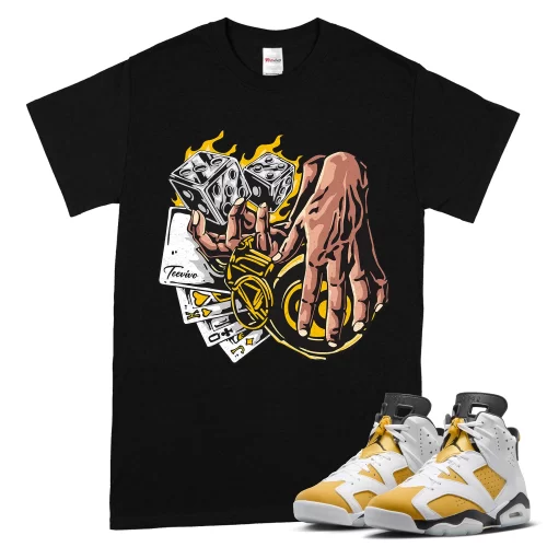 TeeVivo T-Shirt Match Air Jordan 6 Retro Yellow Ochre Gambling – Air Jordan 6 Shirt, AJ6 Shirt