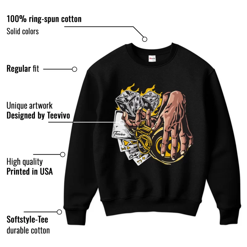 TeeVivo Sweatshirt Match Air Jordan 6 Retro Yellow Ochre Gambling – Air Jordan 6 Sweatshirt, AJ6 Sweatshirt