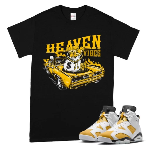 TeeVivo T-Shirt Match Air Jordan 6 Retro Yellow Ochre Heaven vibes – Air Jordan 6 Shirt, AJ6 Shirt