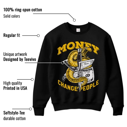TeeVivo Sweatshirt Match Air Jordan 6 Retro Yellow Ochre Money change people – Air Jordan 6 Sweatshirt, AJ6 Sweatshirt