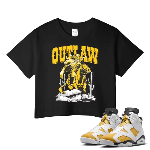 TeeVivo Crop Top Match Air Jordan 6 Retro Yellow Ochre Outlaw – Air Jordan 6 Crop Top, AJ6 Crop Top