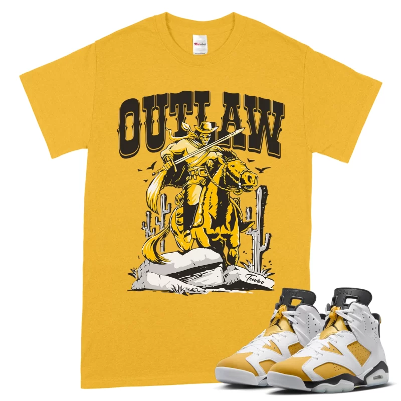 TeeVivo T-Shirt Match Air Jordan 6 Retro Yellow Ochre Outlaw – Air Jordan 6 Shirt, AJ6 Shirt