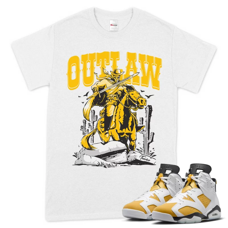 TeeVivo T-Shirt Match Air Jordan 6 Retro Yellow Ochre Outlaw – Air Jordan 6 Shirt, AJ6 Shirt