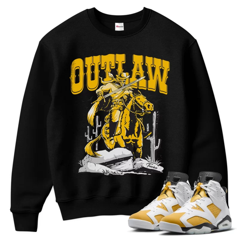 TeeVivo Sweatshirt Match Air Jordan 6 Retro Yellow Ochre Outlaw – Air Jordan 6 Sweatshirt, AJ6 Sweatshirt