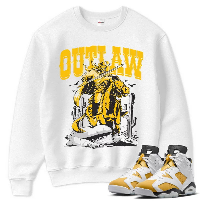 TeeVivo Sweatshirt Match Air Jordan 6 Retro Yellow Ochre Outlaw – Air Jordan 6 Sweatshirt, AJ6 Sweatshirt