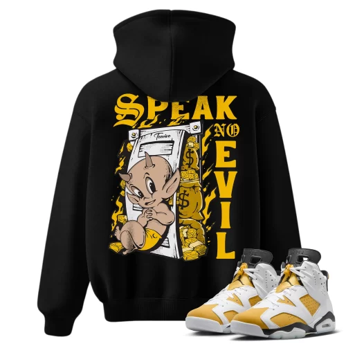 TeeVivo Hoodie Match Air Jordan 6 Retro Yellow Ochre Speak no evil – Air Jordan 6 Hoodie, AJ6 Hoodie
