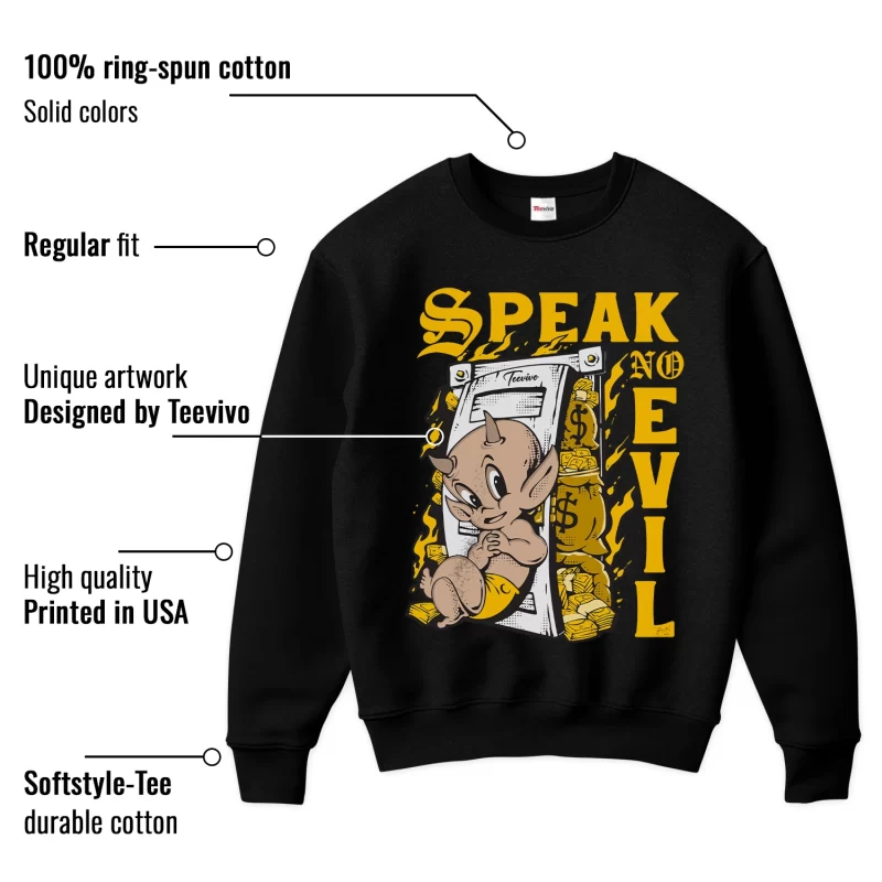 TeeVivo Sweatshirt Match Air Jordan 6 Retro Yellow Ochre Speak no evil – Air Jordan 6 Sweatshirt, AJ6 Sweatshirt