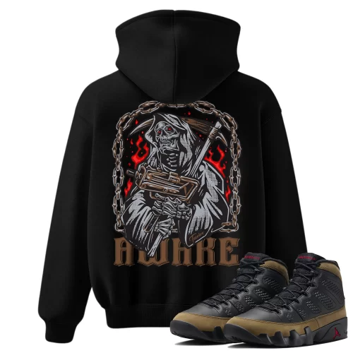 TeeVivo Hoodie Match Air Jordan 9 Retro Olive Awake – Air Jordan 9 Hoodie, AJ9 Hoodie