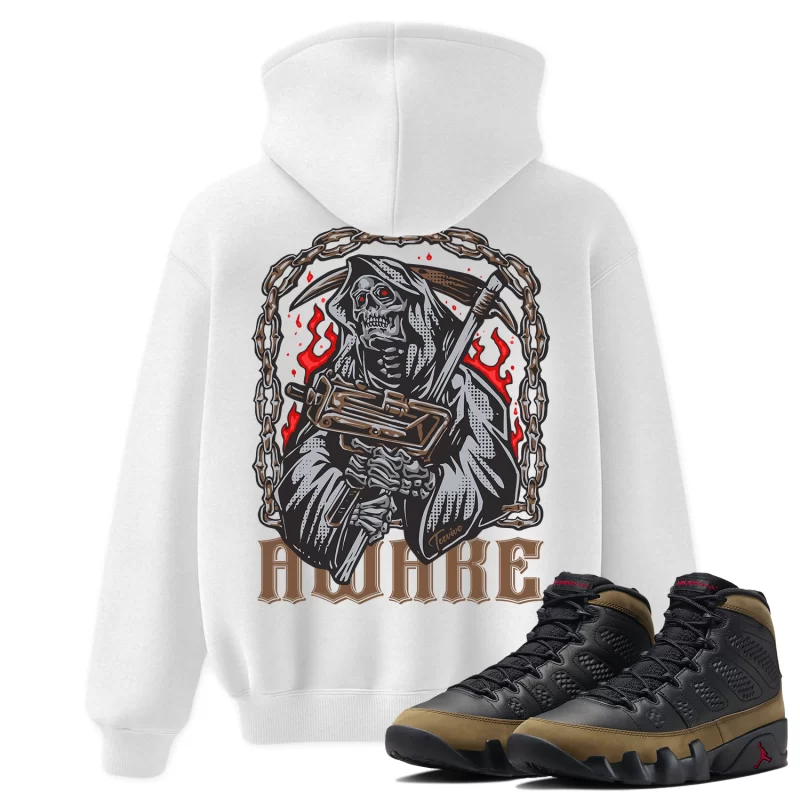 TeeVivo Hoodie Match Air Jordan 9 Retro Olive Awake – Air Jordan 9 Hoodie, AJ9 Hoodie