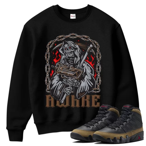 TeeVivo Sweatshirt Match Air Jordan 9 Retro Olive Awake – Air Jordan 9 Sweatshirt, AJ9 Sweatshirt