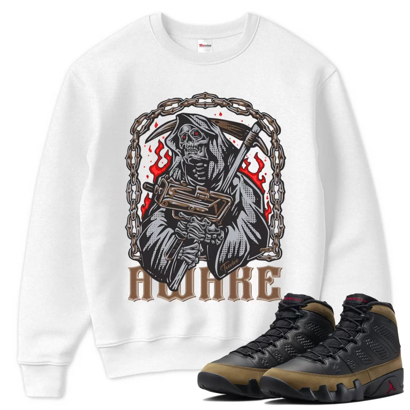 TeeVivo Sweatshirt Match Air Jordan 9 Retro Olive Awake – Air Jordan 9 Sweatshirt, AJ9 Sweatshirt