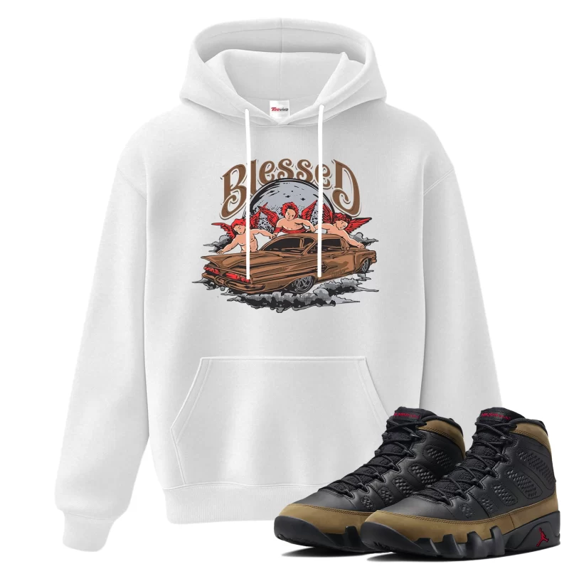 TeeVivo Hoodie Match Air Jordan 9 Retro Olive Blessed – Air Jordan 9 Hoodie, AJ9 Hoodie