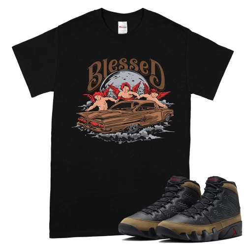 TeeVivo T-Shirt Match Air Jordan 9 Retro Olive Blessed – Air Jordan 9 Shirt, AJ9 Shirt