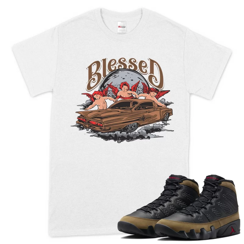 TeeVivo T-Shirt Match Air Jordan 9 Retro Olive Blessed – Air Jordan 9 Shirt, AJ9 Shirt