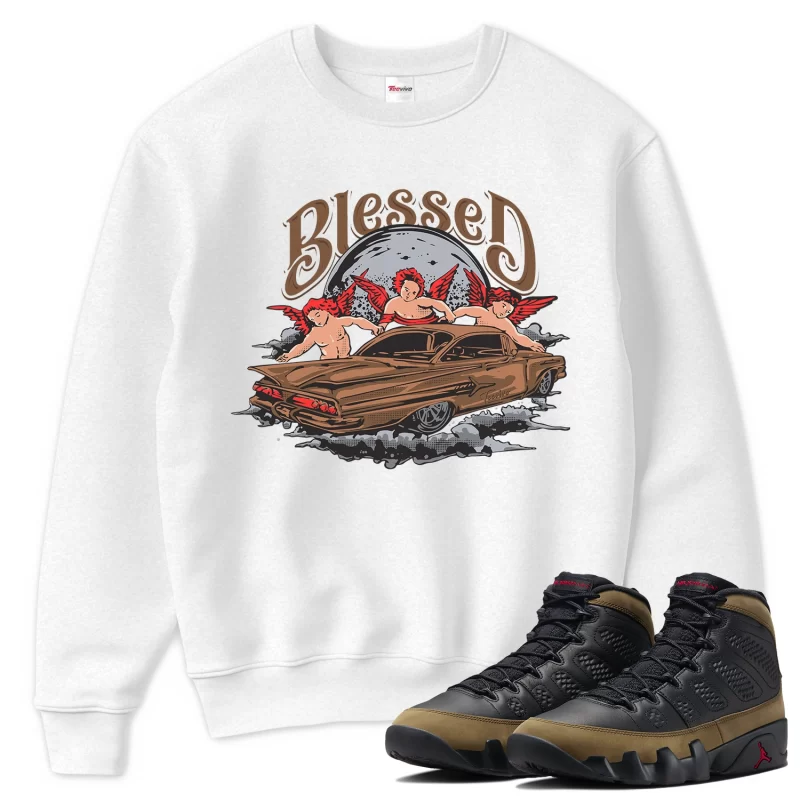 TeeVivo Sweatshirt Match Air Jordan 9 Retro Olive Blessed – Air Jordan 9 Sweatshirt, AJ9 Sweatshirt