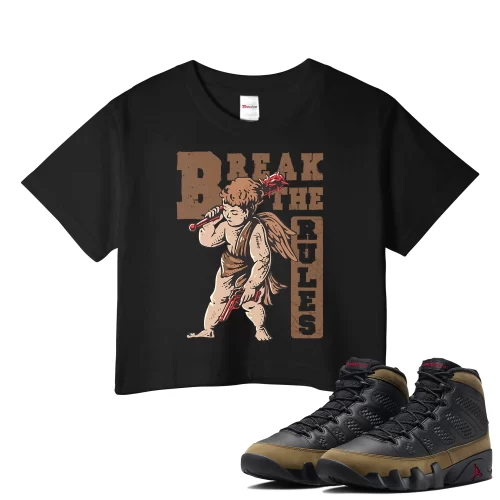 TeeVivo Crop Top Match Air Jordan 9 Retro Olive Break the rules – Air Jordan 9 Crop Top, AJ9 Crop Top