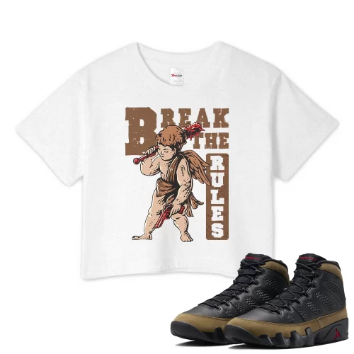 TeeVivo Crop Top Match Air Jordan 9 Retro Olive Break the rules – Air Jordan 9 Crop Top, AJ9 Crop Top