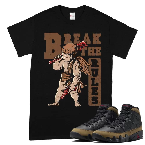 TeeVivo T-Shirt Match Air Jordan 9 Retro Olive Break the rules – Air Jordan 9 Shirt, AJ9 Shirt