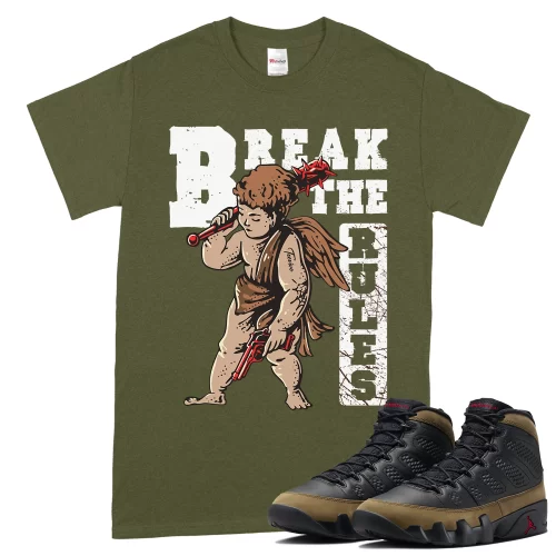 TeeVivo T-Shirt Match Air Jordan 9 Retro Olive Break the rules – Air Jordan 9 Shirt, AJ9 Shirt