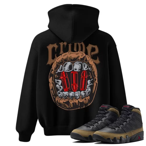 TeeVivo Hoodie Match Air Jordan 9 Retro Olive Crime – Air Jordan 9 Hoodie, AJ9 Hoodie