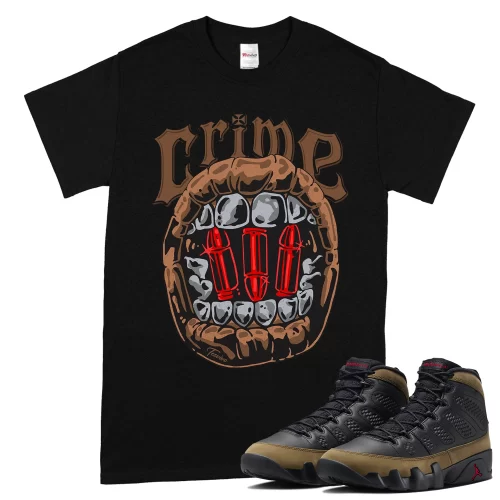TeeVivo T-Shirt Match Air Jordan 9 Retro Olive Crime – Air Jordan 9 Shirt, AJ9 Shirt