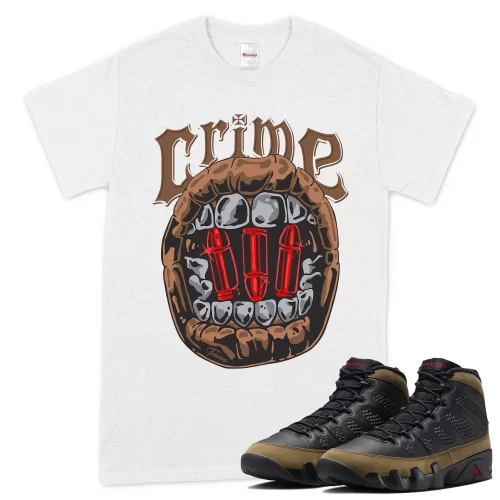 TeeVivo T-Shirt Match Air Jordan 9 Retro Olive Crime – Air Jordan 9 Shirt, AJ9 Shirt