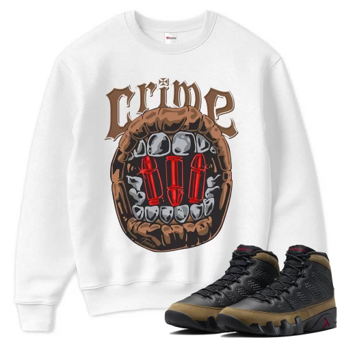 TeeVivo Sweatshirt Match Air Jordan 9 Retro Olive Crime – Air Jordan 9 Sweatshirt, AJ9 Sweatshirt