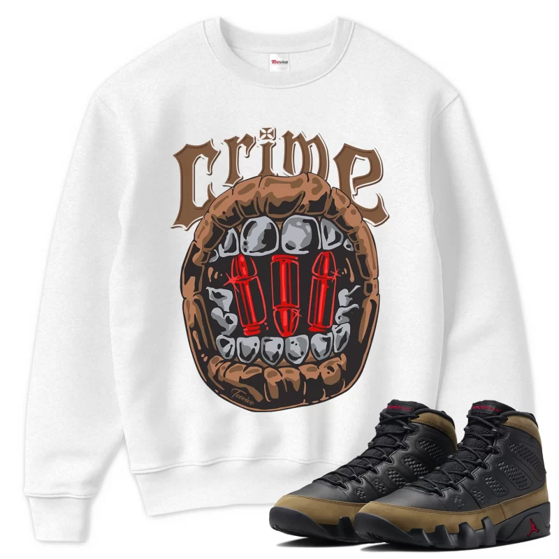 TeeVivo Sweatshirt Match Air Jordan 9 Retro Olive Crime – Air Jordan 9 Sweatshirt, AJ9 Sweatshirt