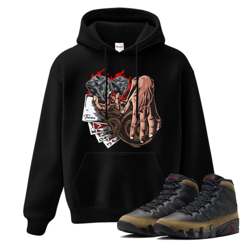 TeeVivo Hoodie Match Air Jordan 9 Retro Olive Gambling – Air Jordan 9 Hoodie, AJ9 Hoodie