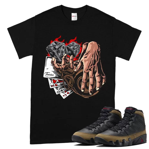TeeVivo T-Shirt Match Air Jordan 9 Retro Olive Gambling – Air Jordan 9 Shirt, AJ9 Shirt