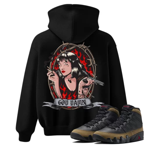 TeeVivo Hoodie Match Air Jordan 9 Retro Olive God Daaamn – Air Jordan 9 Hoodie, AJ9 Hoodie