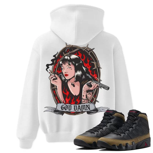TeeVivo Hoodie Match Air Jordan 9 Retro Olive God Daaamn – Air Jordan 9 Hoodie, AJ9 Hoodie