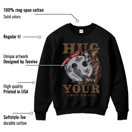 TeeVivo Sweatshirt Match Air Jordan 9 Retro Olive Hug your lost smile – Air Jordan 9 Sweatshirt, AJ9 Sweatshirt