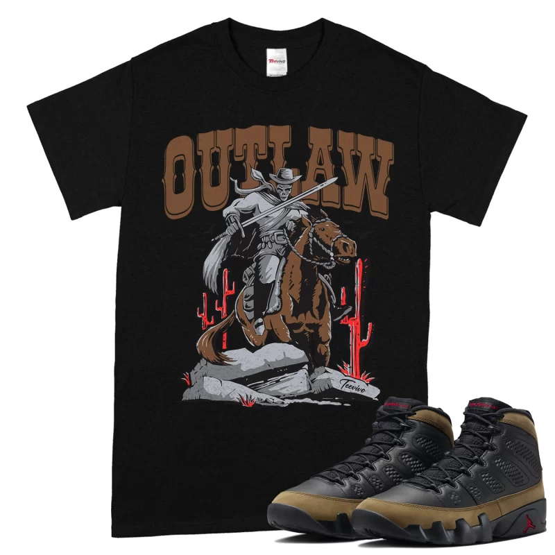TeeVivo T-Shirt Match Air Jordan 9 Retro Olive Outlaw – Air Jordan 9 Shirt, AJ9 Shirt