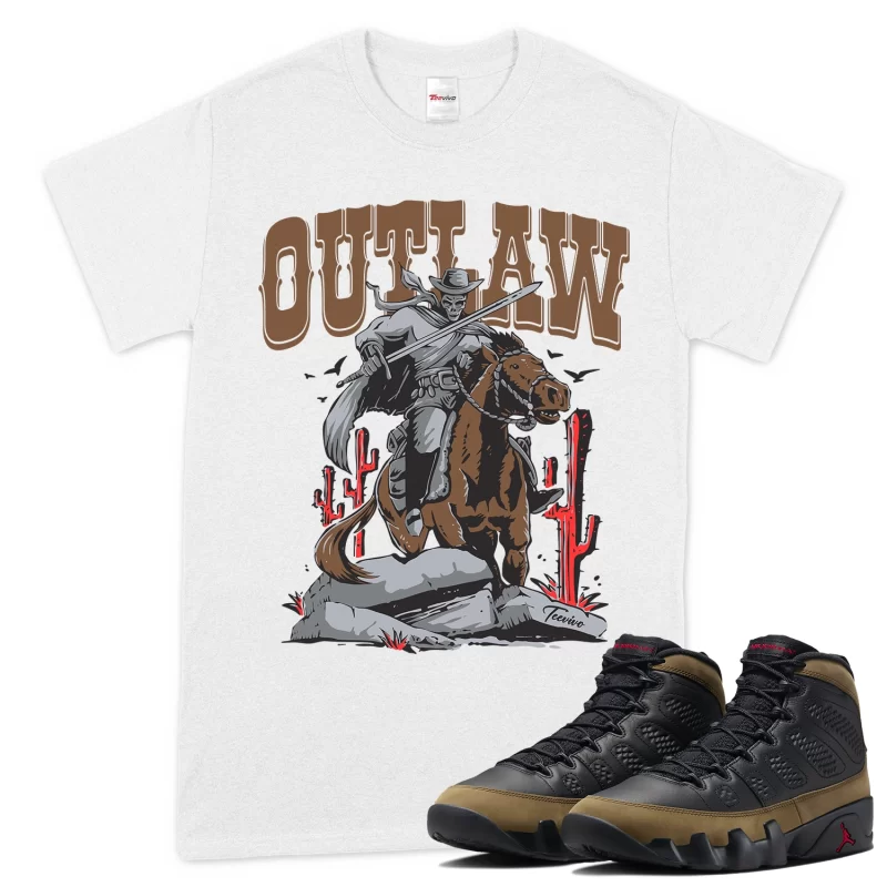 TeeVivo T-Shirt Match Air Jordan 9 Retro Olive Outlaw – Air Jordan 9 Shirt, AJ9 Shirt