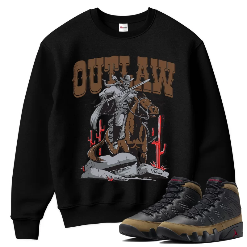 TeeVivo Sweatshirt Match Air Jordan 9 Retro Olive Outlaw – Air Jordan 9 Sweatshirt, AJ9 Sweatshirt