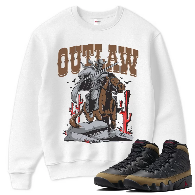 TeeVivo Sweatshirt Match Air Jordan 9 Retro Olive Outlaw – Air Jordan 9 Sweatshirt, AJ9 Sweatshirt