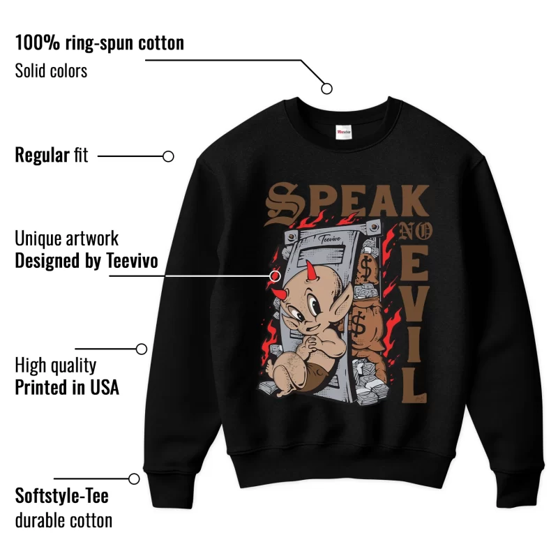 TeeVivo Sweatshirt Match Air Jordan 9 Retro Olive Speak no evil – Air Jordan 9 Sweatshirt, AJ9 Sweatshirt
